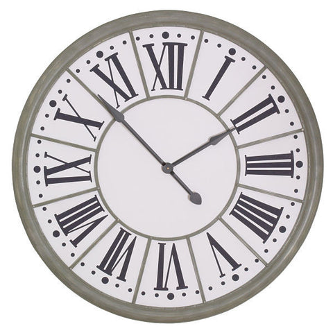 Large Zinc Effect Wall Clock 109cm