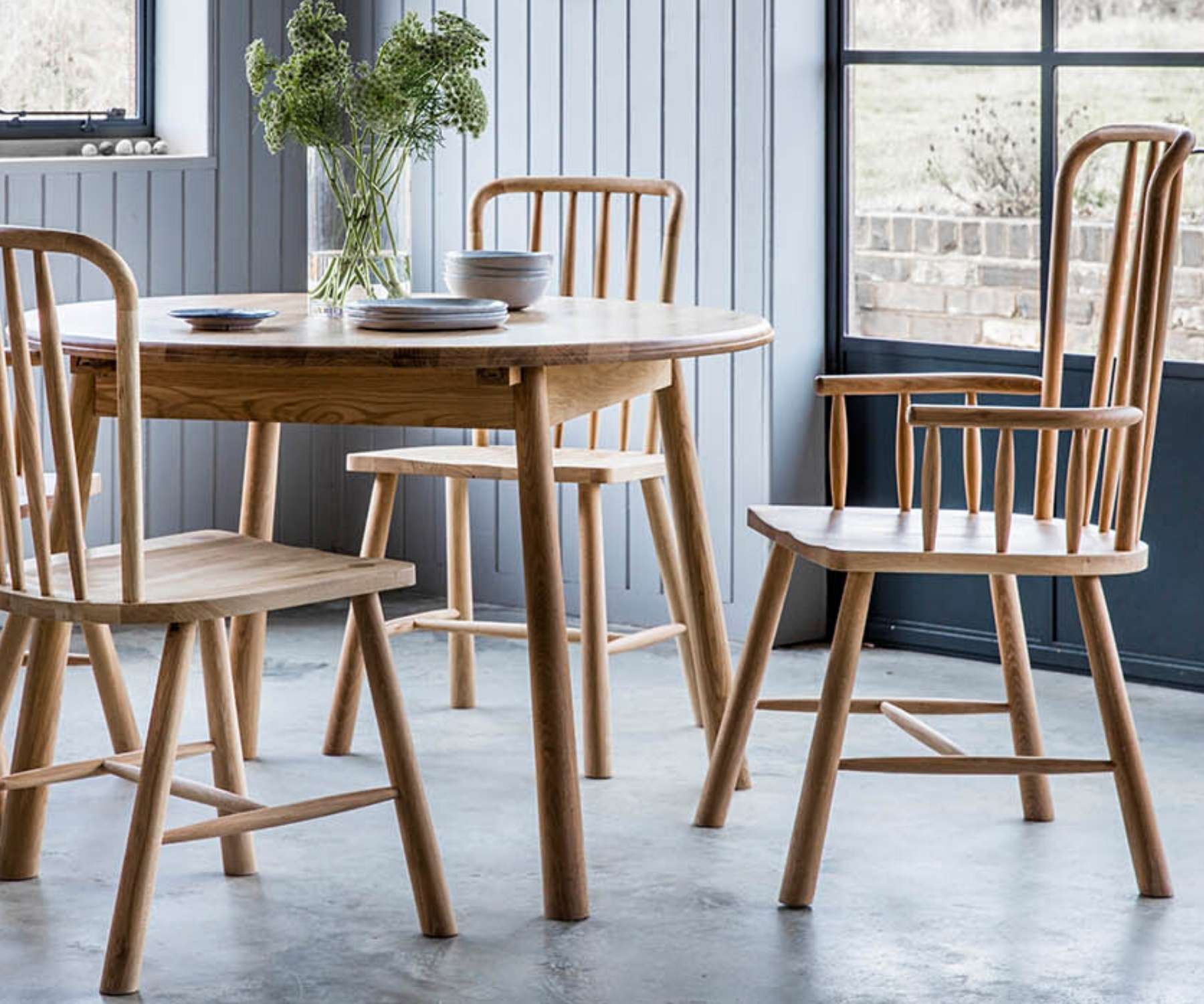 Scandi style round table and chairs