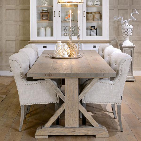 Hoxton Rustic Oak Trestle Dining Table