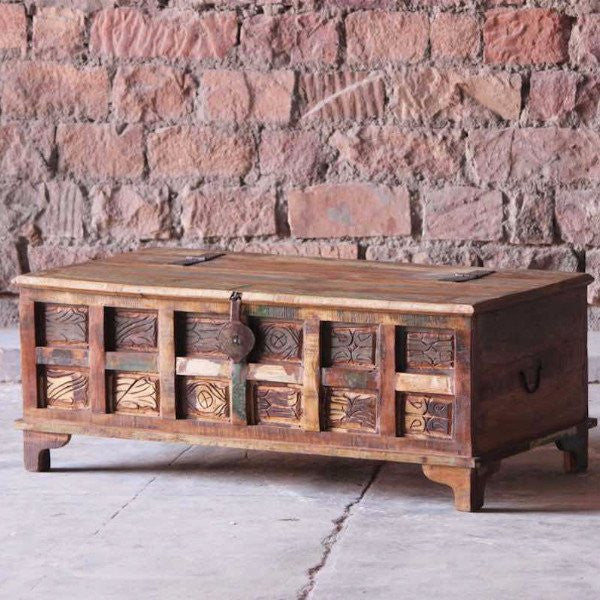 Reclaimed Wood Trunk Coffee Table and Storage