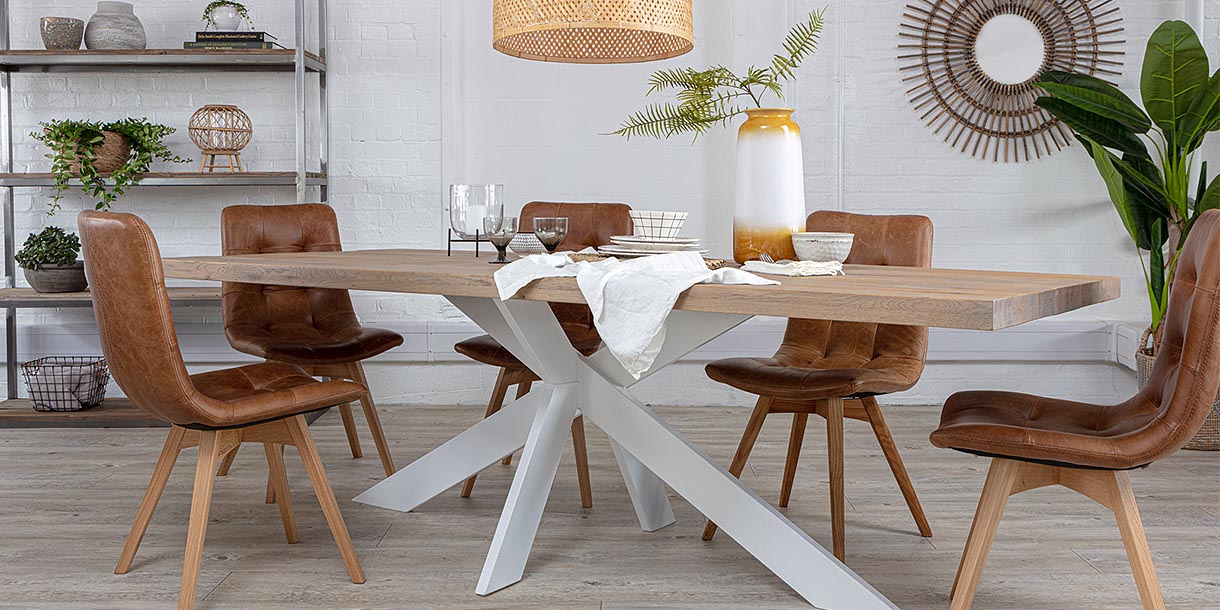 Amalfi White Oak Dining Table
