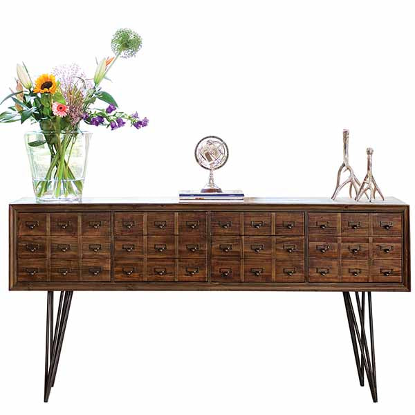 Reclaimed Wood Sideboard with Hairpin Legs