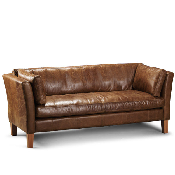 Barkby Brown Leather Sofa