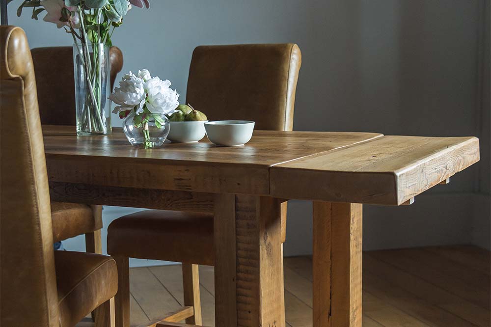 Beam Reclaimed Wood Dining Table and Chairs
