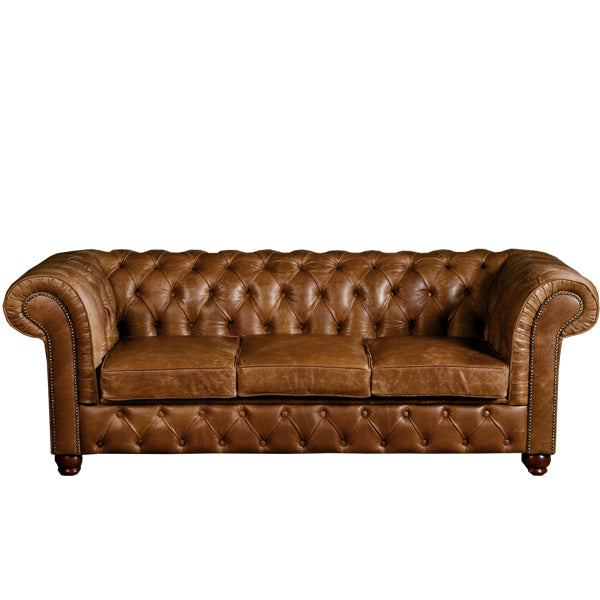 Burnley Leather Chesterfield Sofa