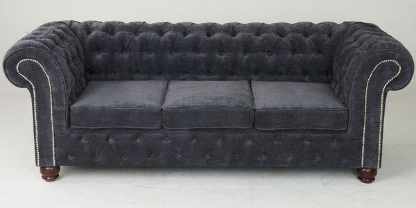 Birley Velvet Grey Chesterfield Sofa