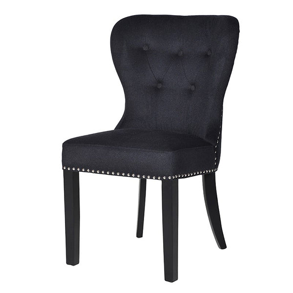 Black Button Back Dining Chair