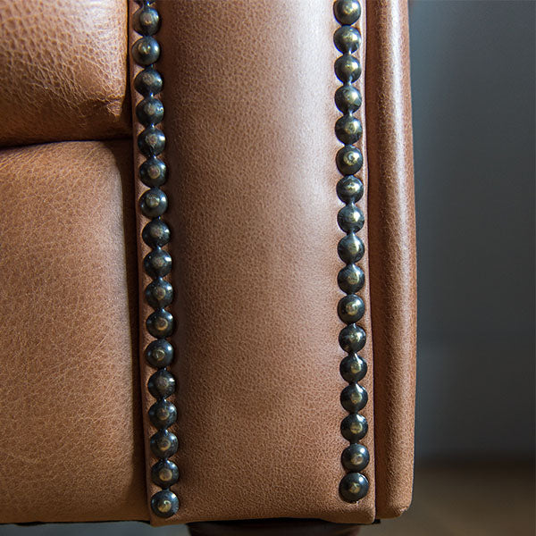 Charlie Leather Chesterfield Sofa Close Up