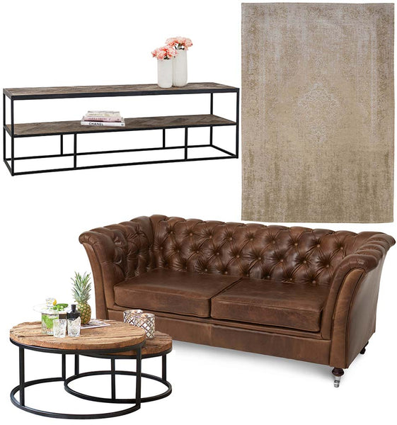 Brown Cerato Leather Sofa