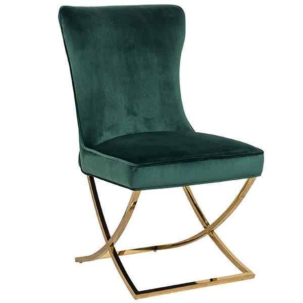 Celine Green Velvet Dining Chair
