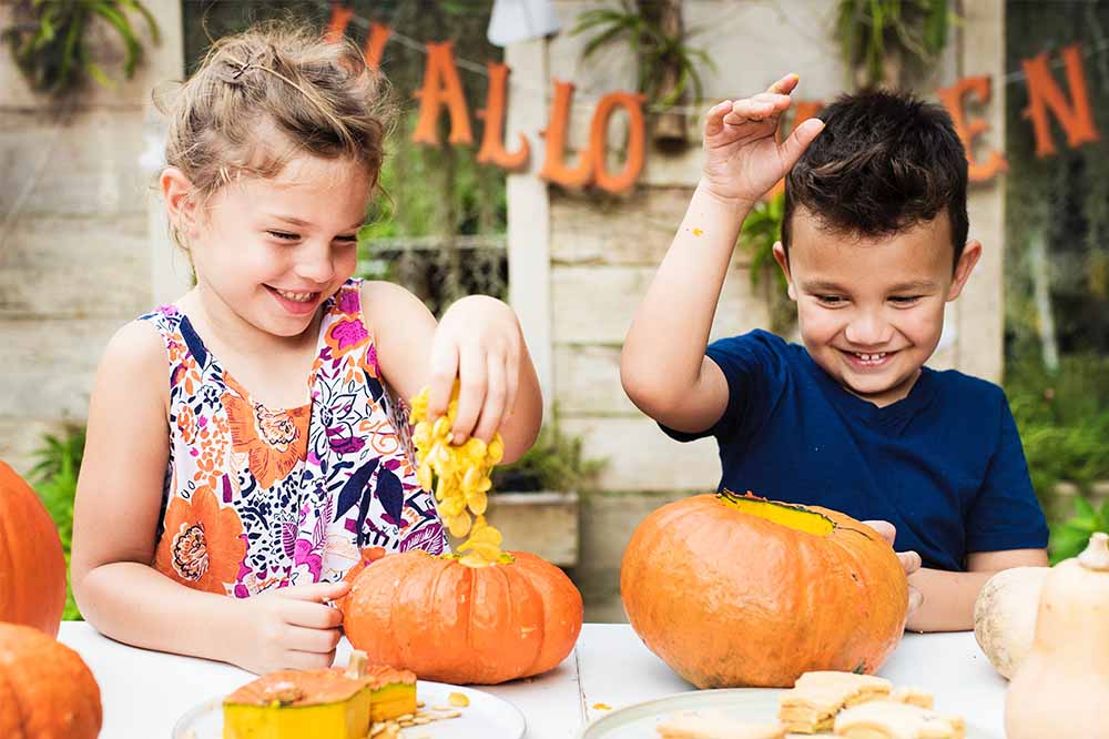 Children and Pumpkins