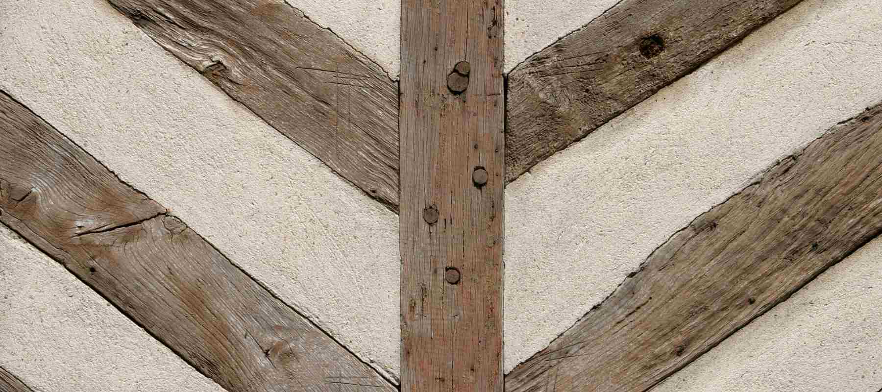 Close up of wooden beams