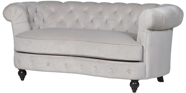 Edale Cream Buttoned Velvet Sofa