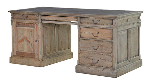 Sturdy reclaimed wooden desk with drawers 