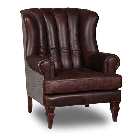 Cropwell Bartello Brown Leather Jasper Wool Chair