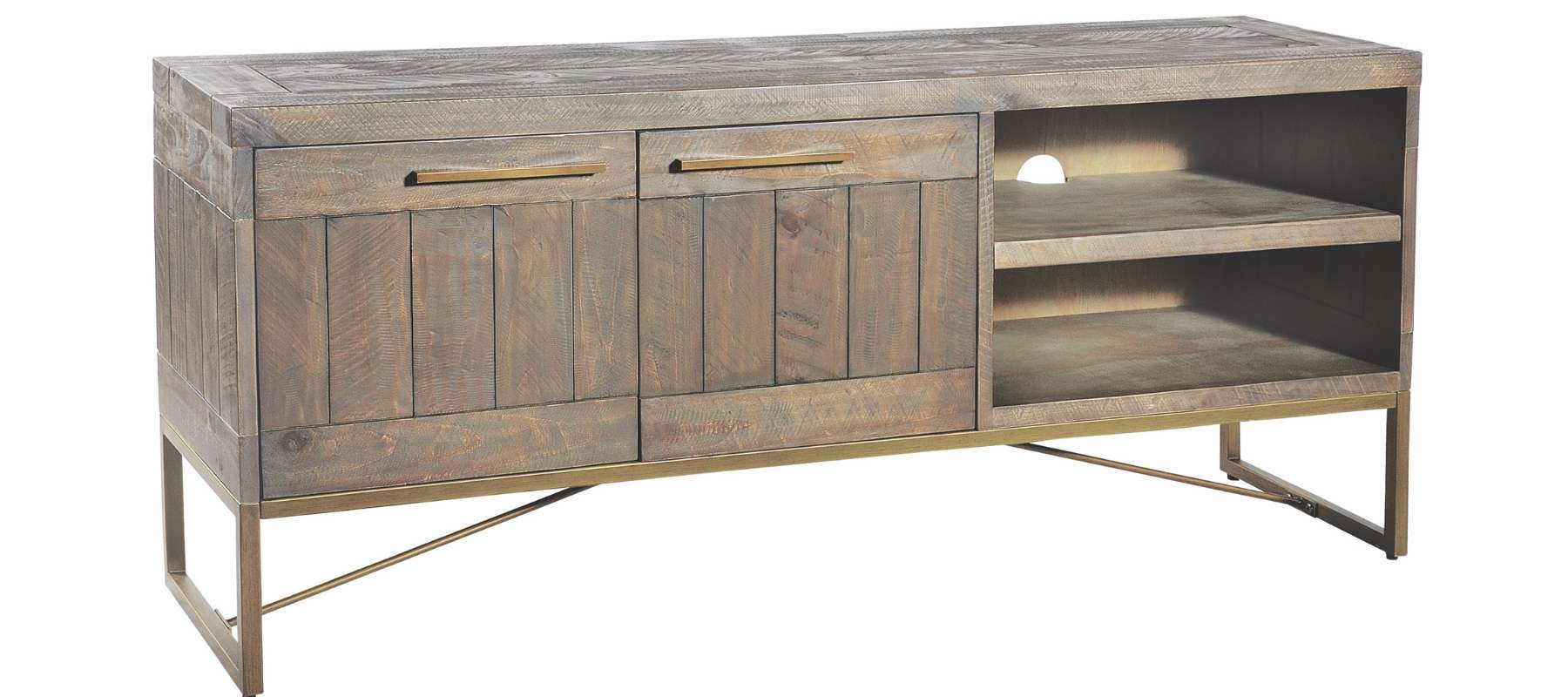 Tavistock Industrial Coffee table with shelves and cupboards