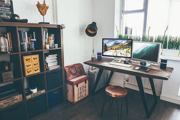 Reclaimed Wood Desk and Wooden Storage