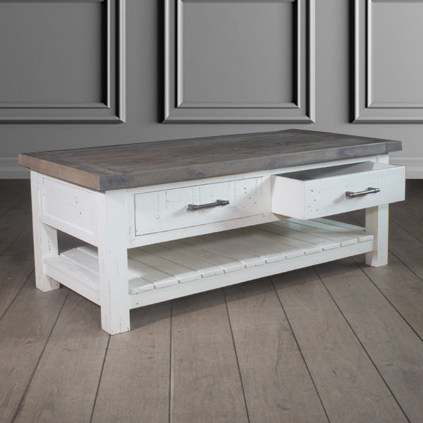 Dorset Reclaimed Wood Coffee Table with Drawers