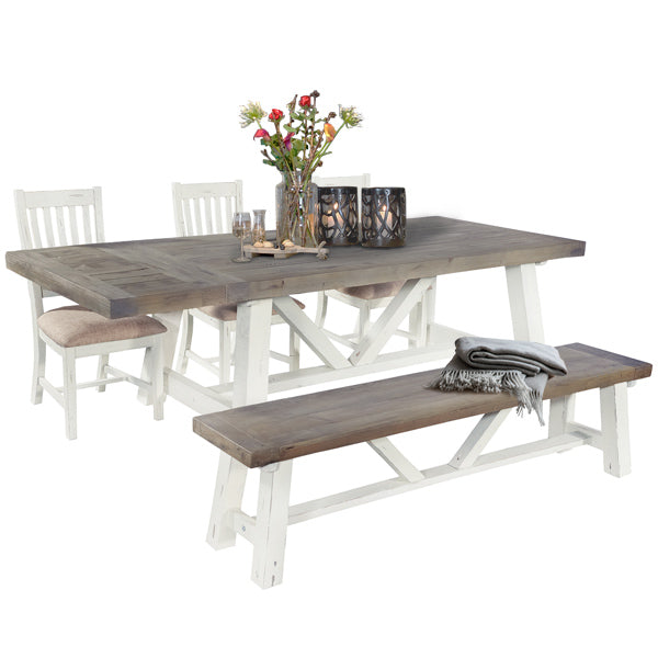 Dorset Reclaimed Wood Dining Table Extended