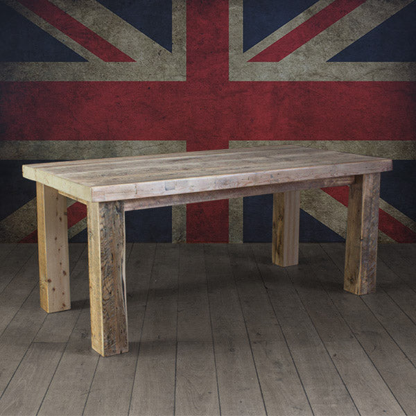 English Beam Reclaimed Wood Dining Table
