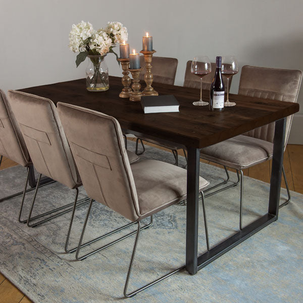 Beam Industrial Reclaimed Wood Dining Table Dark