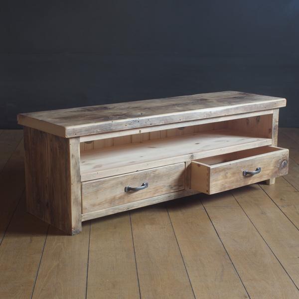 English Beam Reclaimed Wood TV Unit with Drawers