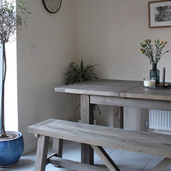 Farringdon Reclaimed Wood Dining Table and Bench