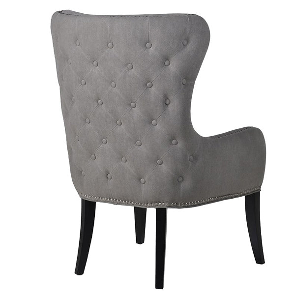 Dame Grey Studded Button Back Chair