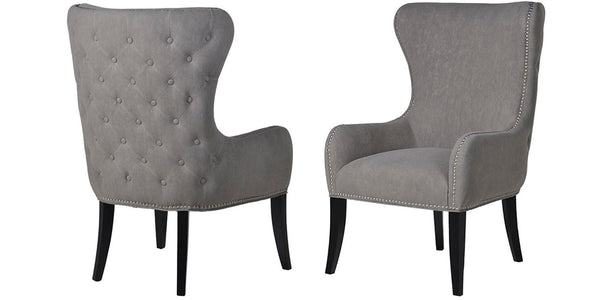 Dame Grey Fabric Armchair