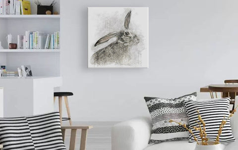Grey Hare Canvas Art Painting