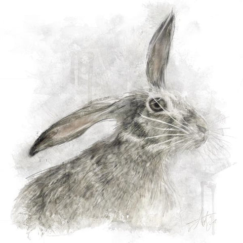 Grey Hare Canvas Art Wall Painting for Hallway and Living Room for Easter