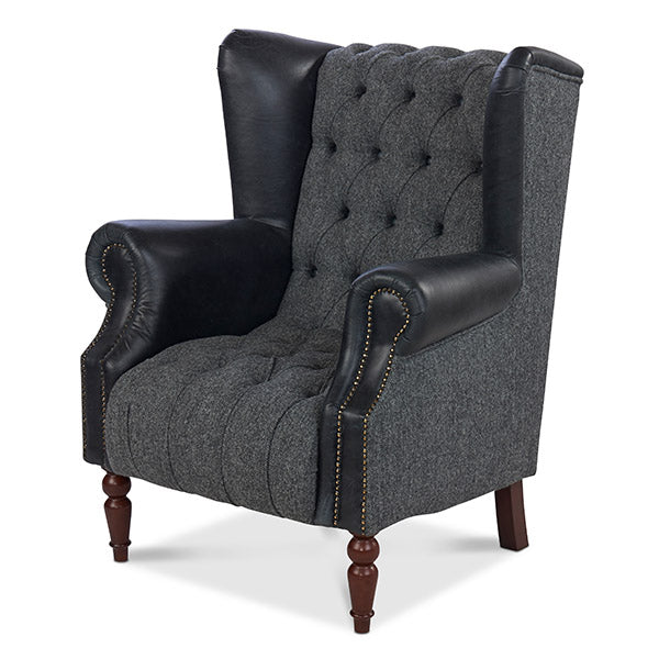 Highfield Leather & Harris Tweed Armchair