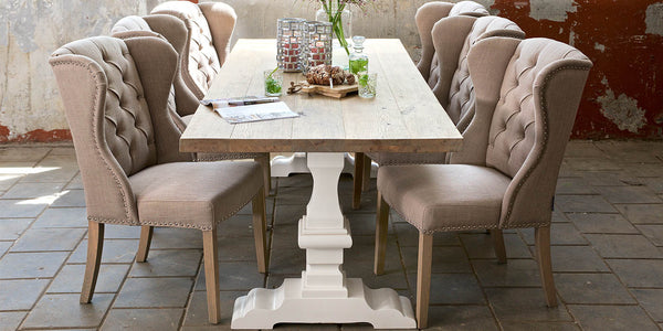 Hoxton Oak White Farmhouse Dining Table