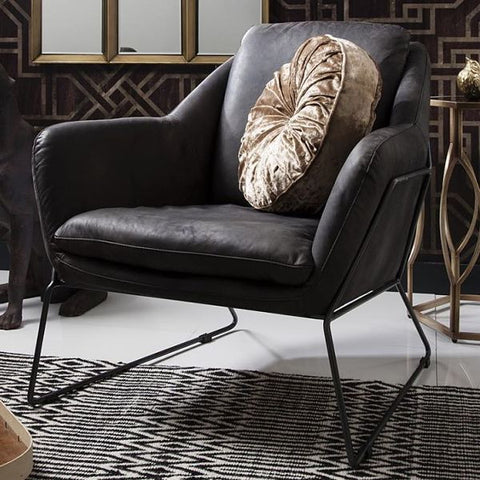 Carson RetroSit Ebony Leather Armchair for living room