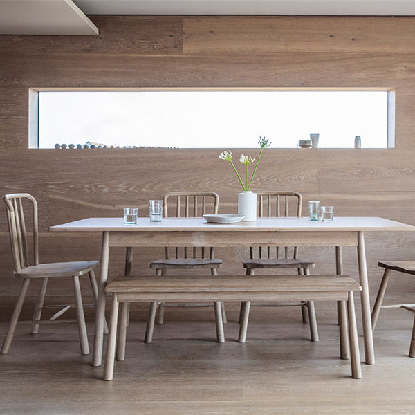 Hudson Living Oak Extendable Dining Table