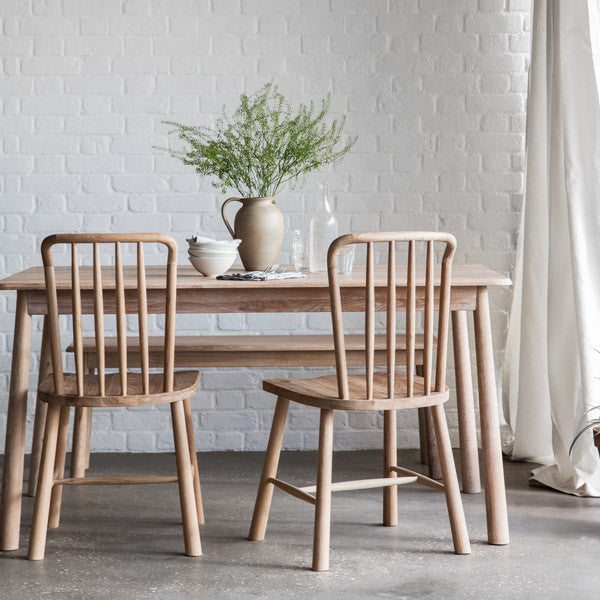 Oak dining set with dining table dining chairs and bench for dining room