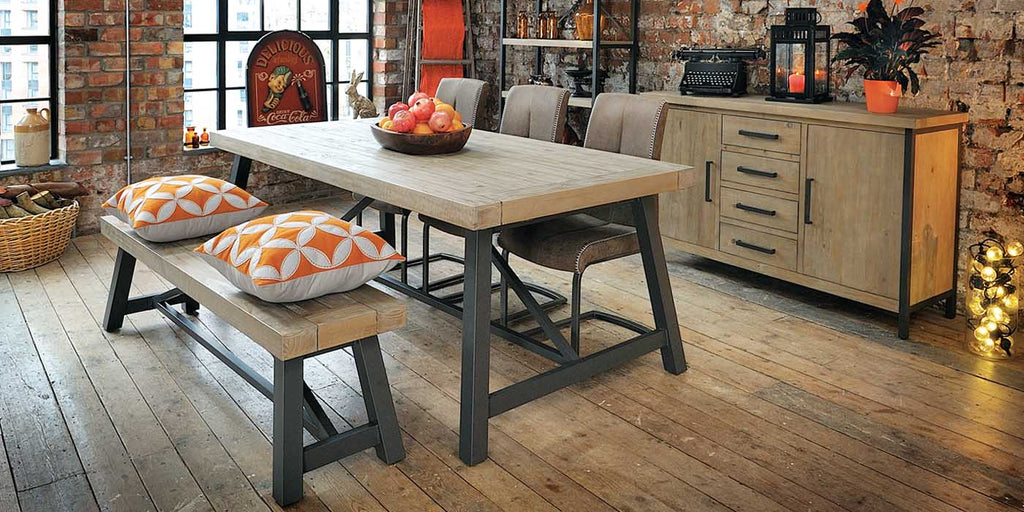 Lansdowne Industrial Reclaimed Wood Dining Table