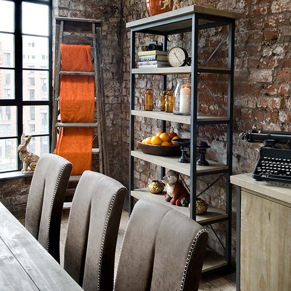 Lowry Industrial Reclaimed Wood Bookcase