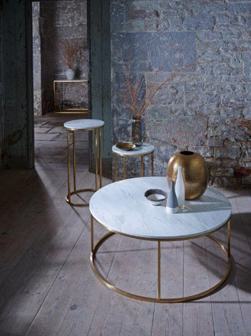 Kensal Circular Marble Coffee Table in reception