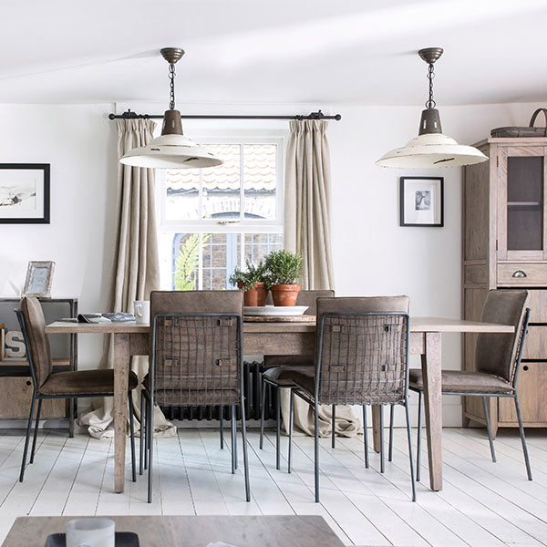 Kensal Wooden Dining Table and Faux Leather Dining Chairs