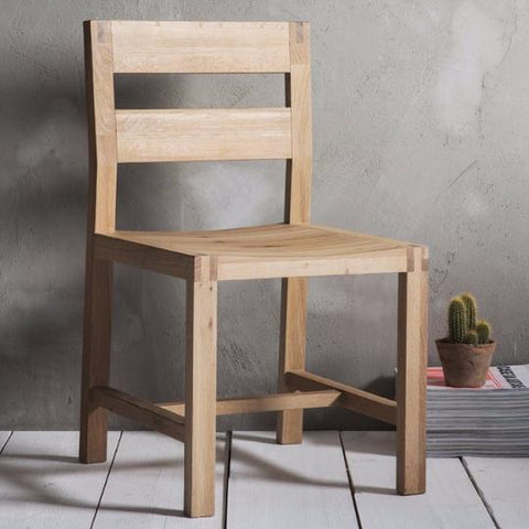 Pale oak wooden dining chair