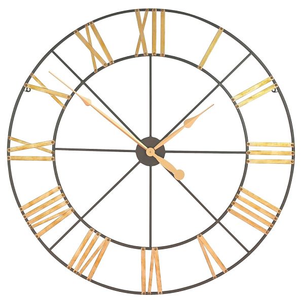 Large Metal and Gold Wall Clock
