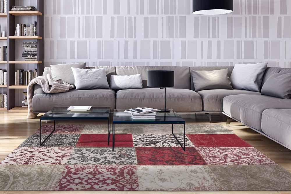 Living Room Styled With Louis de Poortere Vintage Patchwork Rug