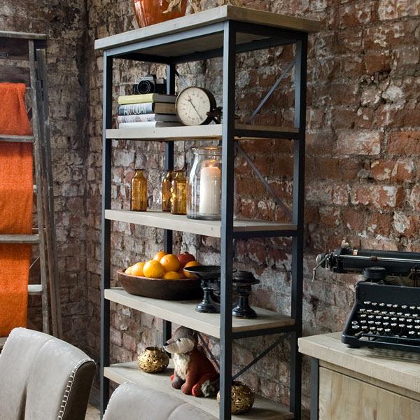 Lowry Industrial Reclaimed Wood Bookcase