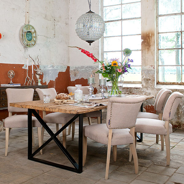 Luxe Kensington Reclaimed Wood Dining Table with Chairs