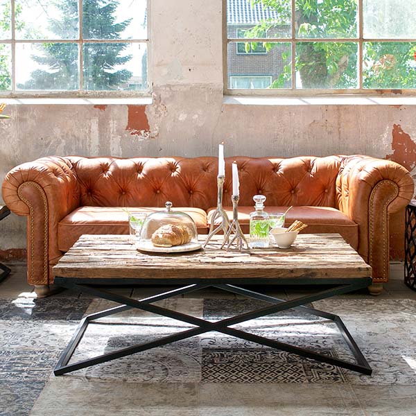 Luxe Kensington Industrial Reclaimed Wood Coffee Table