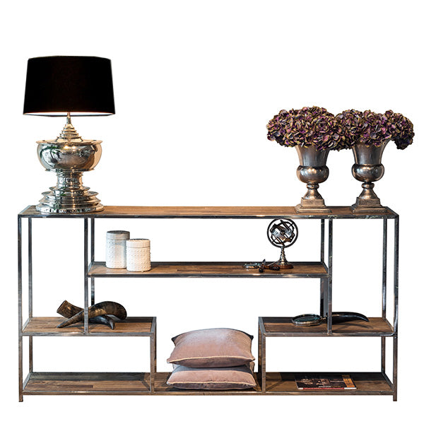 Maddox Reclaimed Elm Console Table with Shelves