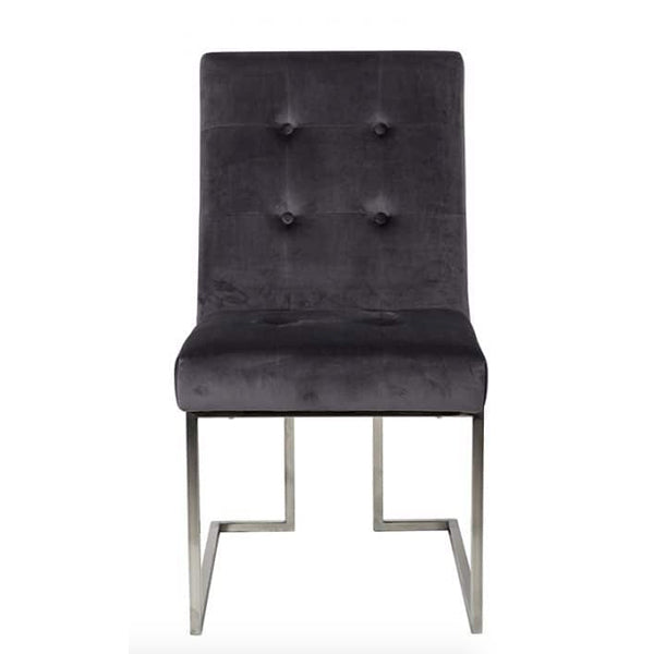 Luxe Madison Chrome Velvet Upholstered Dining Chair