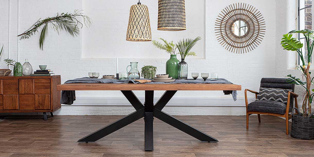 Mitcham Oak Industrial Dining Table