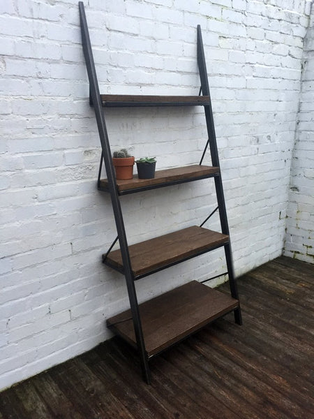 Oldman Leaning Industrial Reclaimed Wood Bookcase